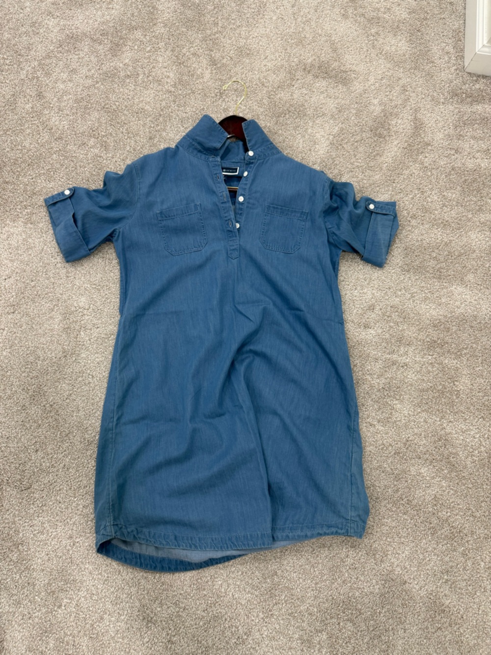 Karen Scott Blue Denim-Style Tunic Shirt